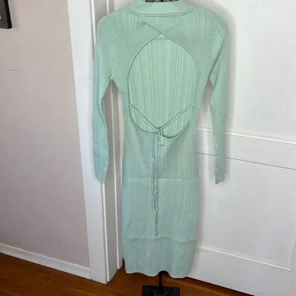 Petal and Pup Women's Milleri Dress Sage Green Ribbed Nwt Size 2 - Picture 5 of 7